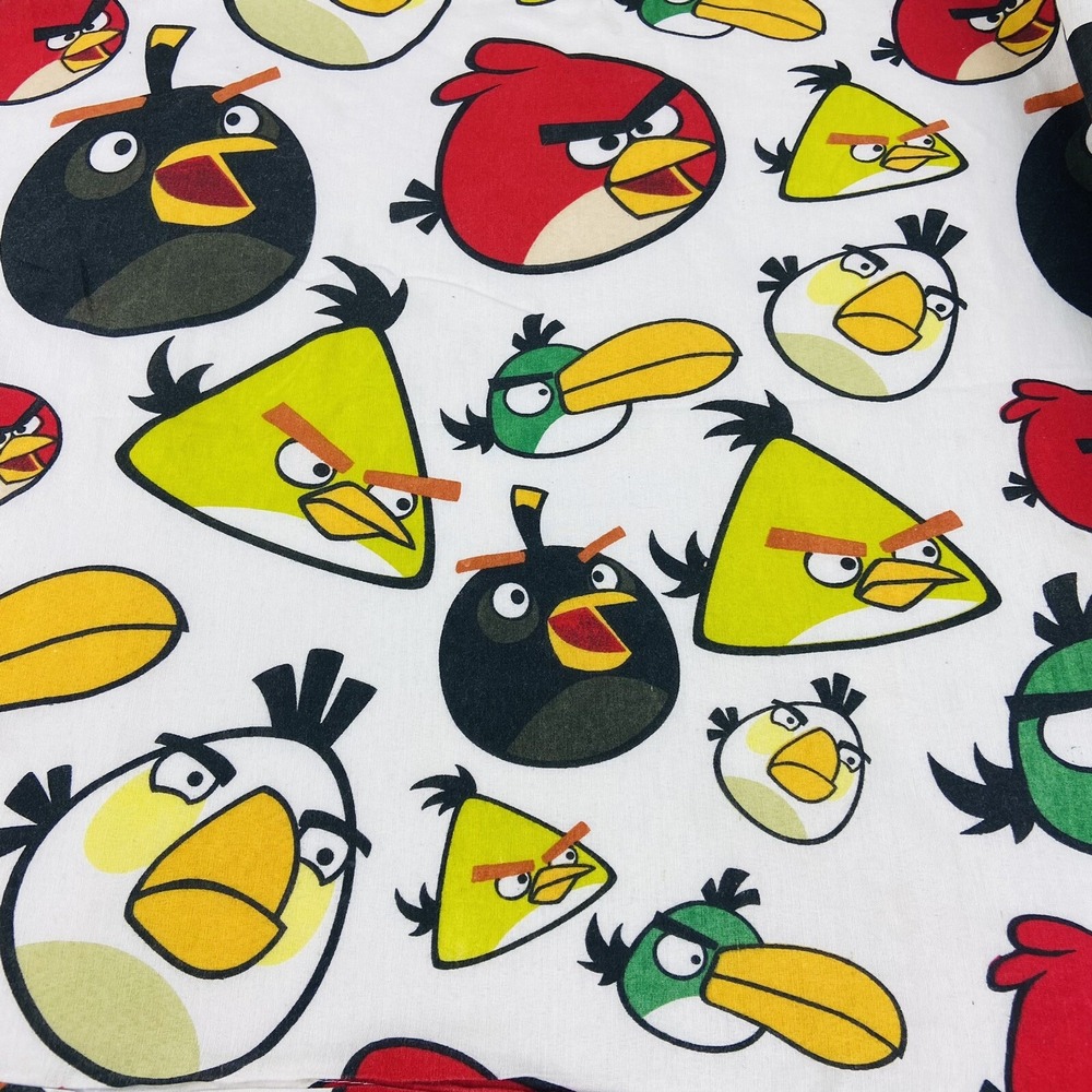 Angry Birds Twin Flat Sheet Multi-Color Characters Red Chuck Hal Matilda Bomb